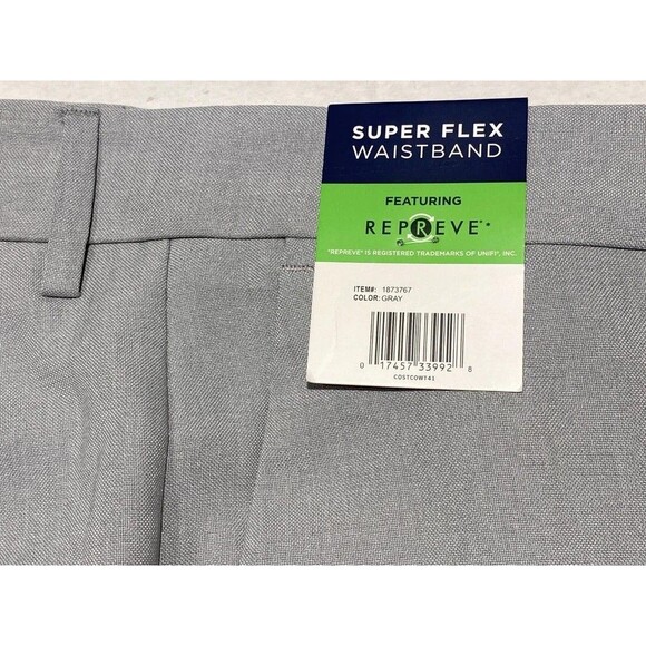 Kenneth Cole Mens 30x30 Pants Chino Slacks Gray Performance Dress Slim Fit - Picture 4 of 4